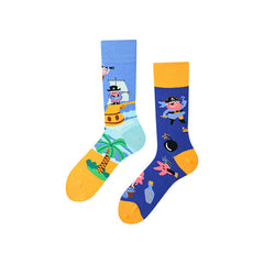 1 Pair Ins style Asymmetric Crew Socks