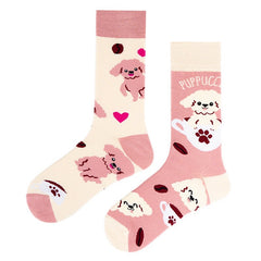 1 Pair Cartoon corgi Meow Crew Socks