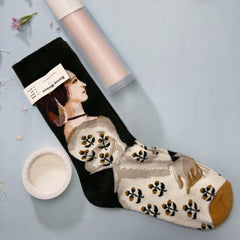 1 Pair Retro oil painting Crew Socks