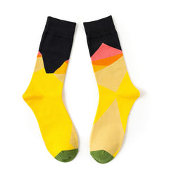 1 Pair Color blocking  Cartoon Crew Socks