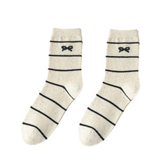 5 Pairs Dot yarn Bowknot  Casual Socks