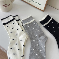 5 Pairs Sweet polka dots Casual Socks