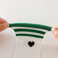 1 Pair Embroidered Stripes Casual Socks