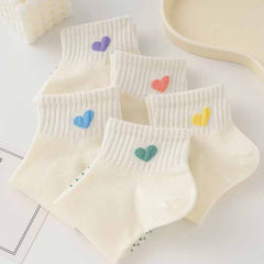 5 Pairs Love stripe Casual Socks