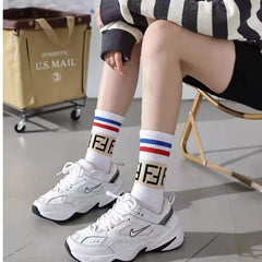 5 Pairs Trendy letter stripes Casual Socks