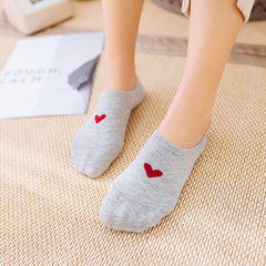 1 Pair Heart Shaped Women's Invisible Ankle  Socks