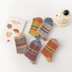 5 Pairs Colorful striped fashion Casual Socks