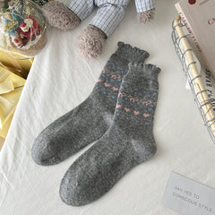 6 Pairs Lace Academy Style Casual Socks