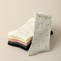 6 Pairs Versatile wave point Casual Socks