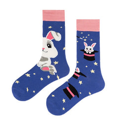 1 Pair Cartoon corgi Meow Crew Socks