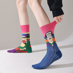 1 Pair Asymmetric personality Crew Socks