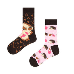 1 Pair Color asymmetry Crew Socks