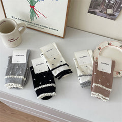 5 Pairs Sweet polka dots Casual Socks