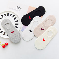 1 Pair Heart Shaped Women's Invisible Ankle  Socks