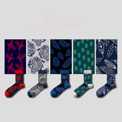 5 Pairs Abstract fashion Crew Socks