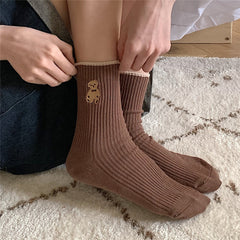 2 Pairs Cute little bear Crew Socks