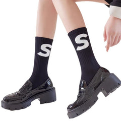 2 Pairs Ins Tide Alphabet Casual Socks