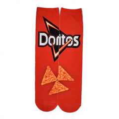 1 Pair Potato chip printing Crew Socks