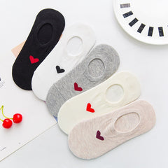 1 Pair Heart Shaped Women's Invisible Ankle  Socks