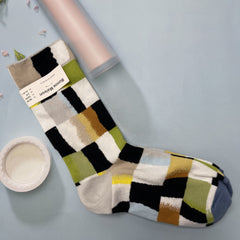 1 Pair Retro oil painting Crew Socks