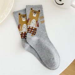 3 Pairs Cute Glasses Bear Casual Socks